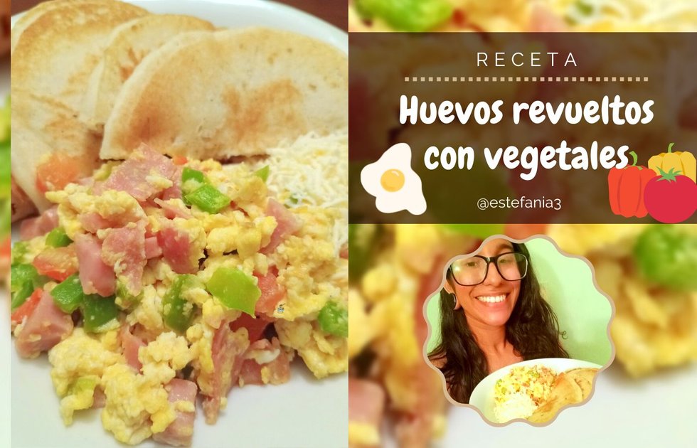 Receta: Huevos revueltos con vegetales y pancakes || Recipe: Scrambled ...