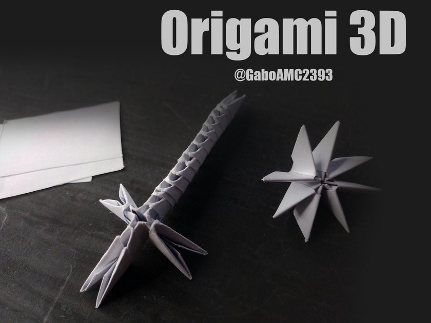 03 Espada Ninja de Papel Origami 