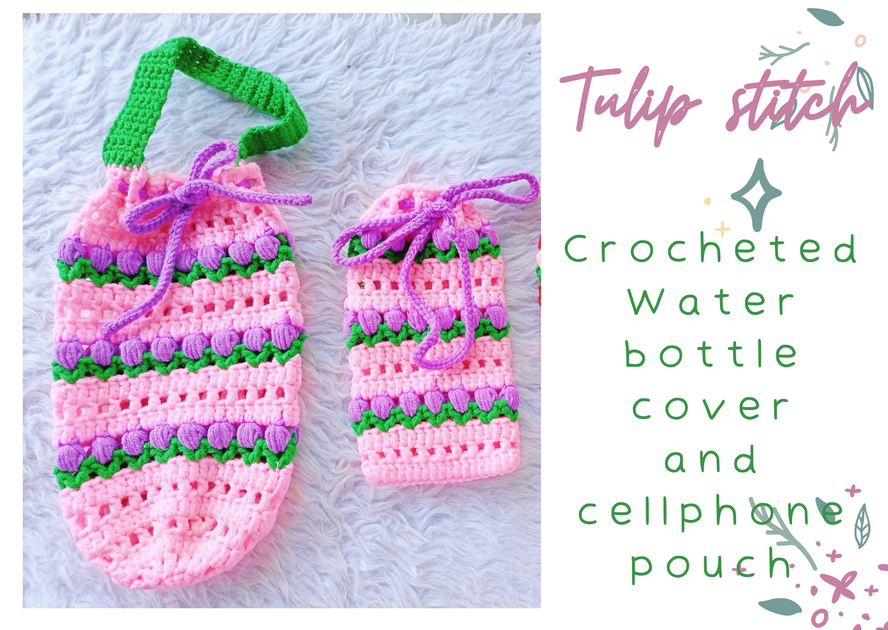 Tulip Water Bottle Holder: Crochet pattern