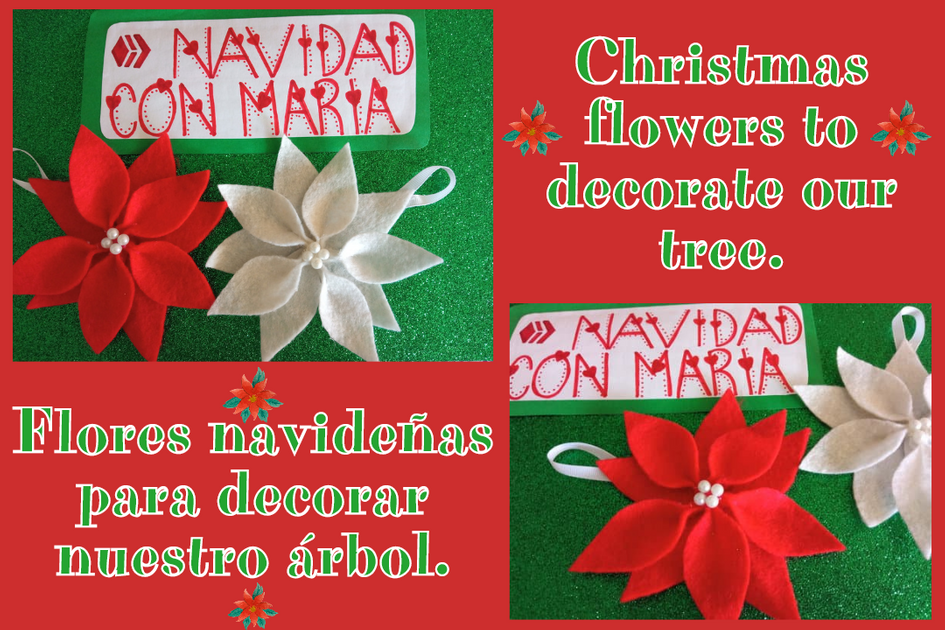 ESP|ENG] Flores navideñas para decorar nuestro árbol. 