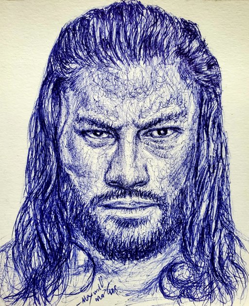 Roman Reigns drawing face drawingwwe drawing  YouTube