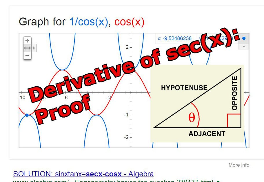 derivative of sec x proof