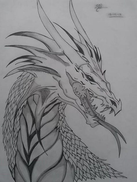 Dibujé un dagón. || I drew a dragon. | PeakD