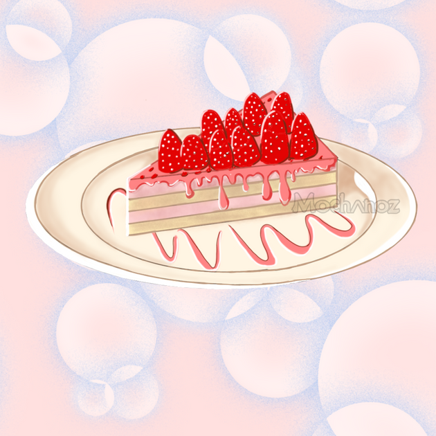 Drawing Dessert Strawberry Fruit Cake Illustration PNG Images  PSD Free  Download  Pikbest