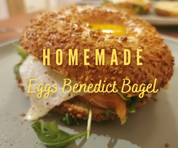 Homemade Eggs Benedict Bagel With Sauce Recipe! PeakD