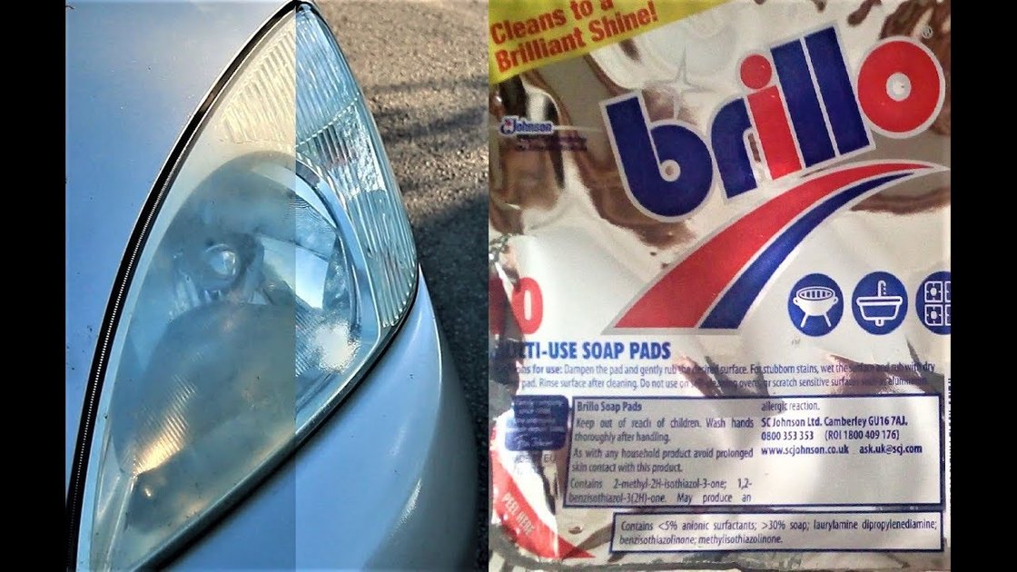 How to restore headlights properly with a brillo pad and a protective  silicon coating