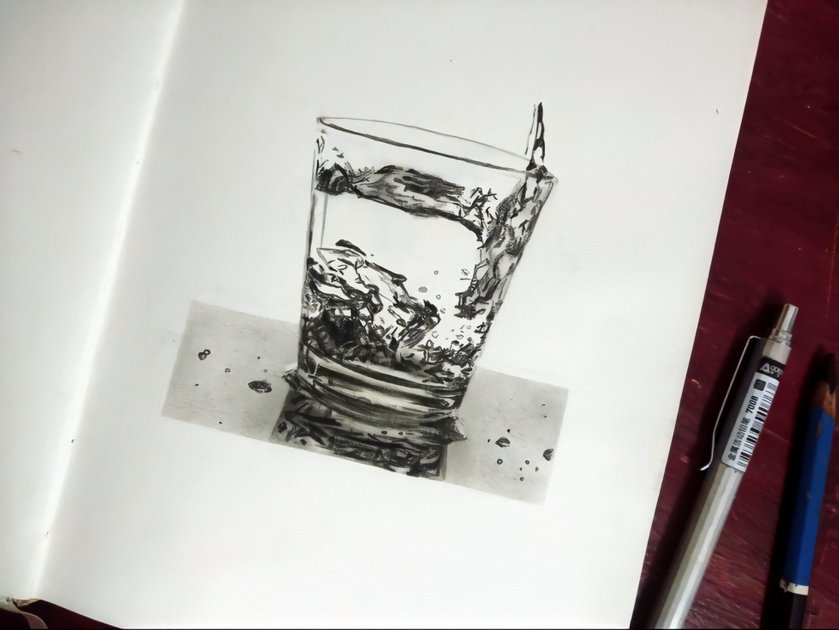 Paul Stowe - Pencil Drawing - Hand-Water Drops | MOMENTS Journal