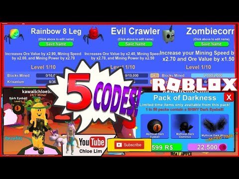 Roblox Gameplay Mining Simulator 5 New Codes New Twitch Codes Darkness Pack Loud Warning Hive - runway rumble roblox