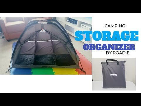 Tent & RV Camping Organizer with zippered flap, 9-shelf storage. - Roadie  Products