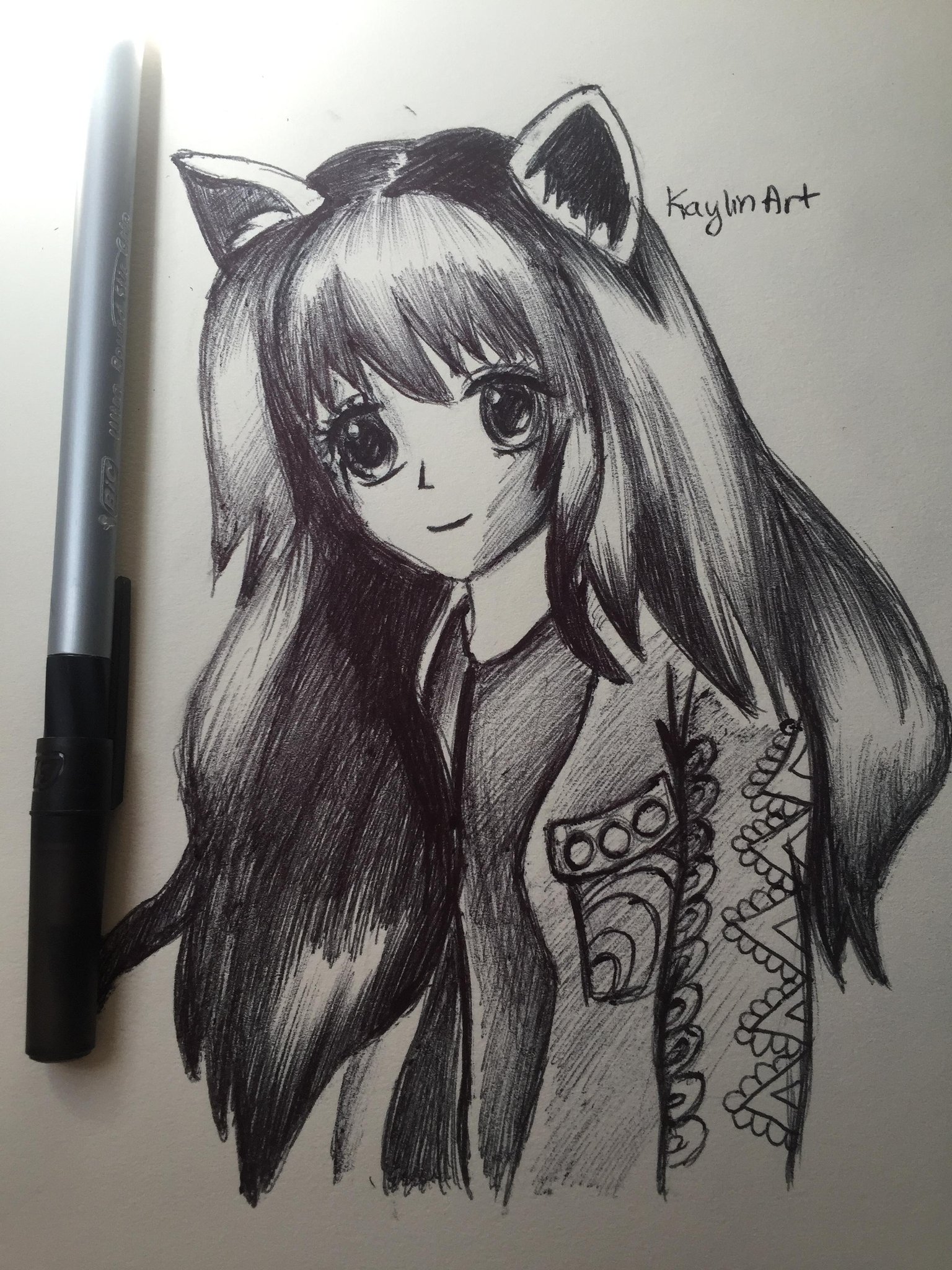 Anime Cat Girl Original Drawing By Kaylin — Hive
