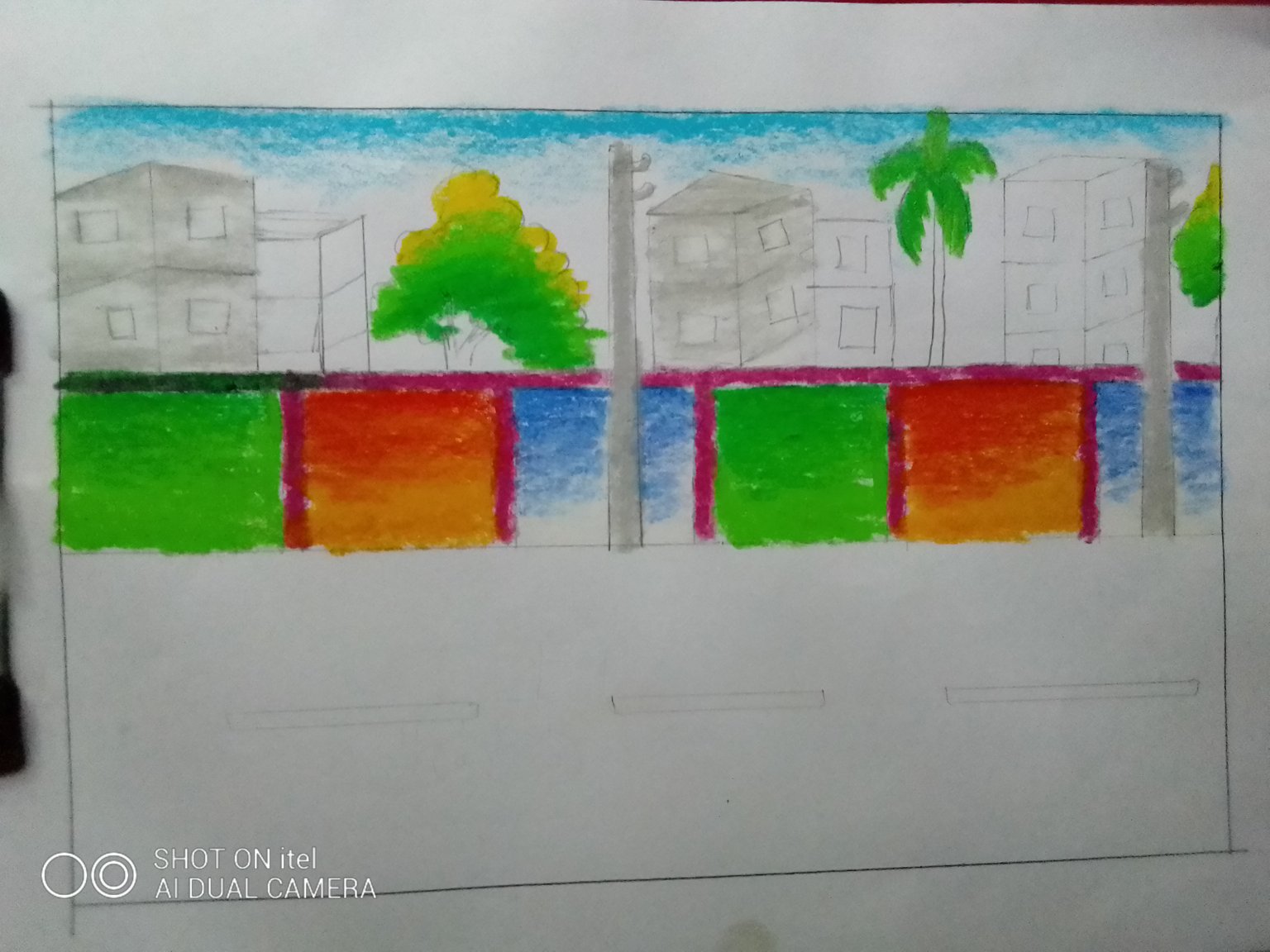scenery drawing for kids step by step