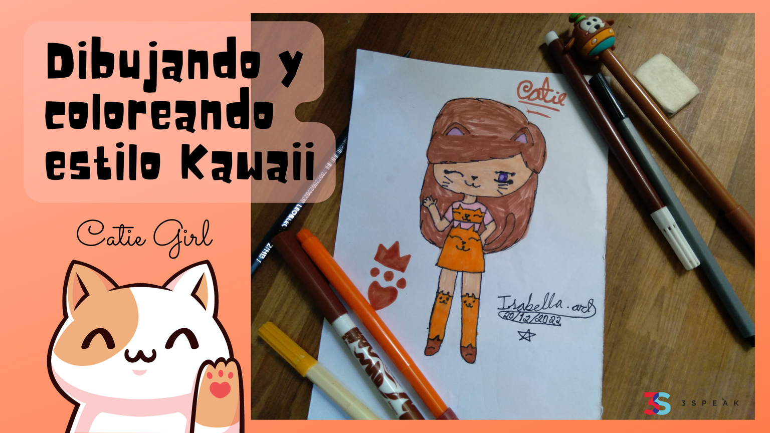 Dibujando y Coloreando estilo Kawaii - Catie Girl [VIDEO] — Hive