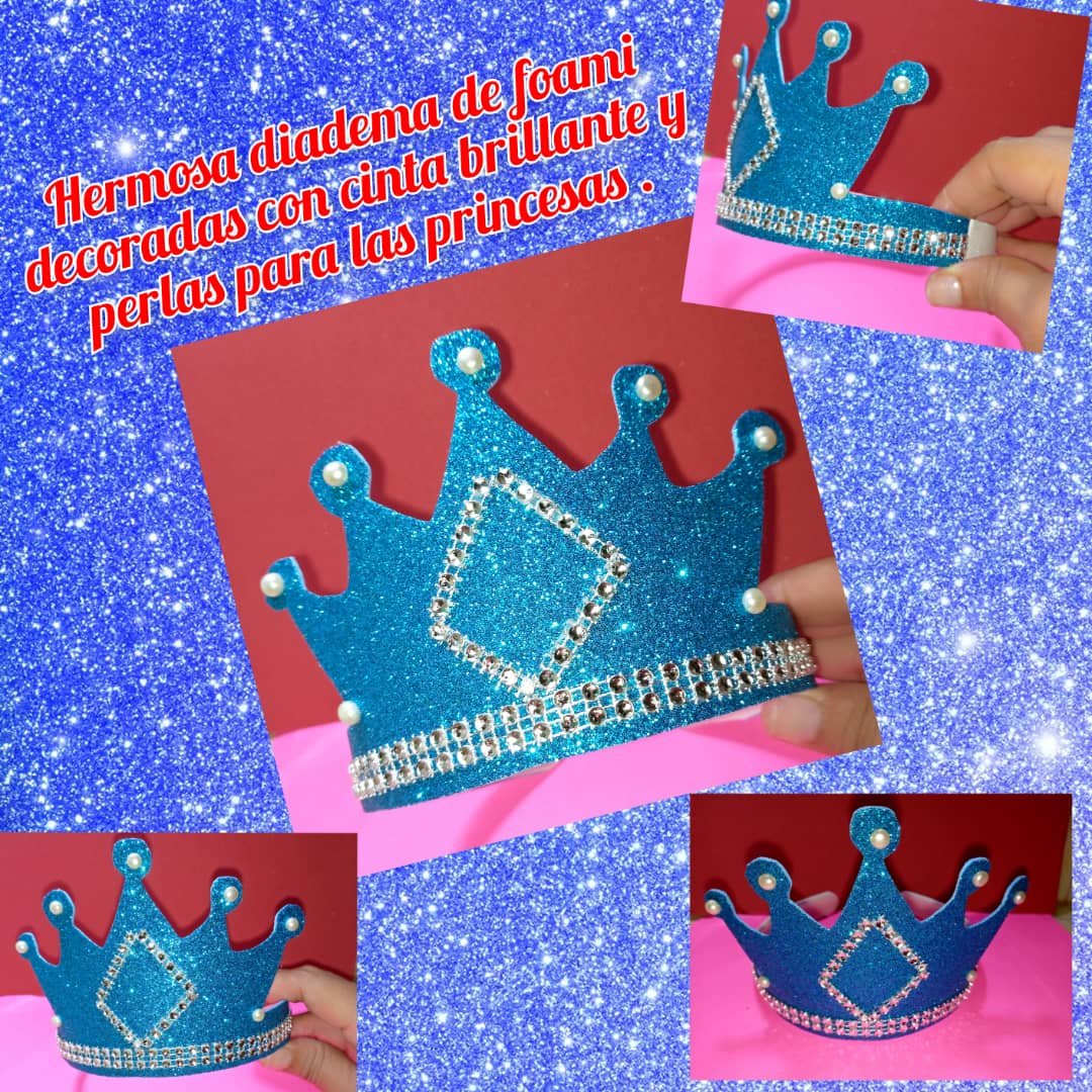 Esp/Eng) Hermosa diadema de foami , adornada con cinta brillante y perlas  para las princesas (niñas) muy fácil de hacer./Beautiful foami headband,  adorned with shiny ribbon and pearls for princesses (girls) very