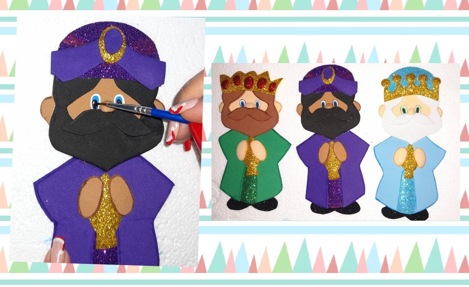 Esp Eng Cómo Hacer Los Tres Reyes Magos En Foami Para Decorar How To Make The Three Wise Men 