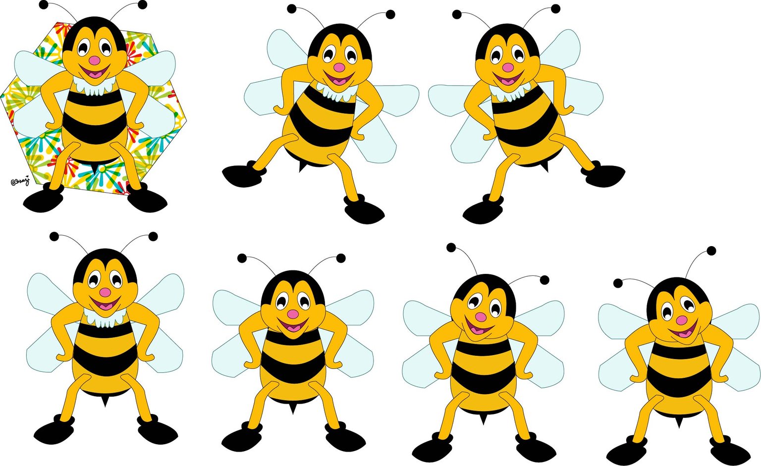 "Happy Dancing Bee" Animated GIF scene of my drawing — NeoxianCity