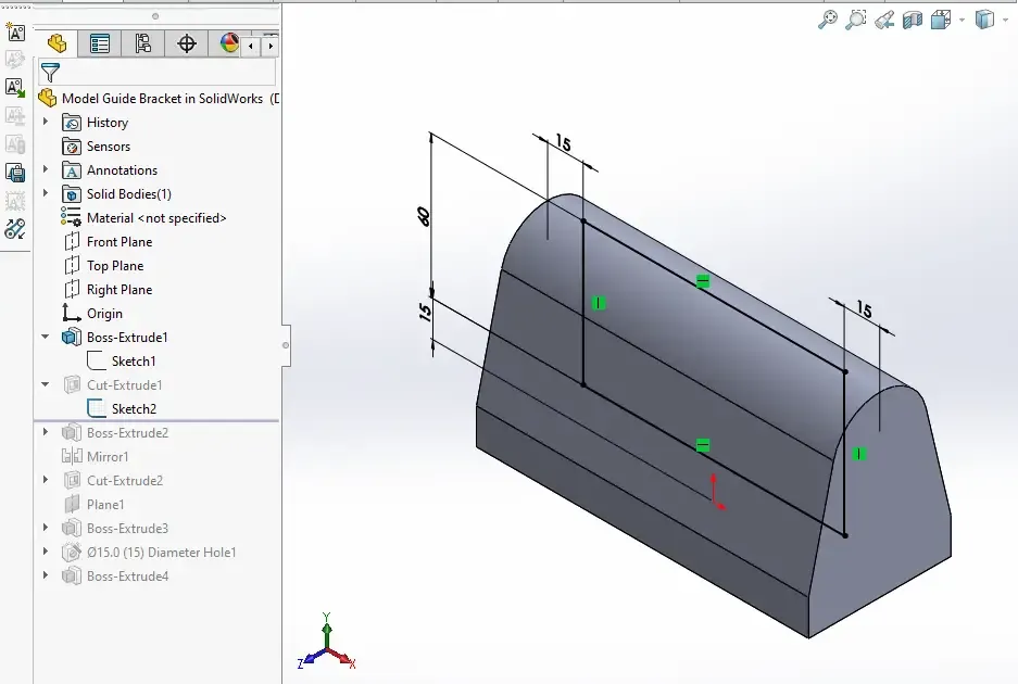 Solidworks Bracket Model Tutorial Model Guide Bracket in SolidWorks | PeakD