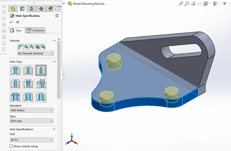 Solidworks Sensor Mount Model Mounting Bracket in SolidWorks | PeakD