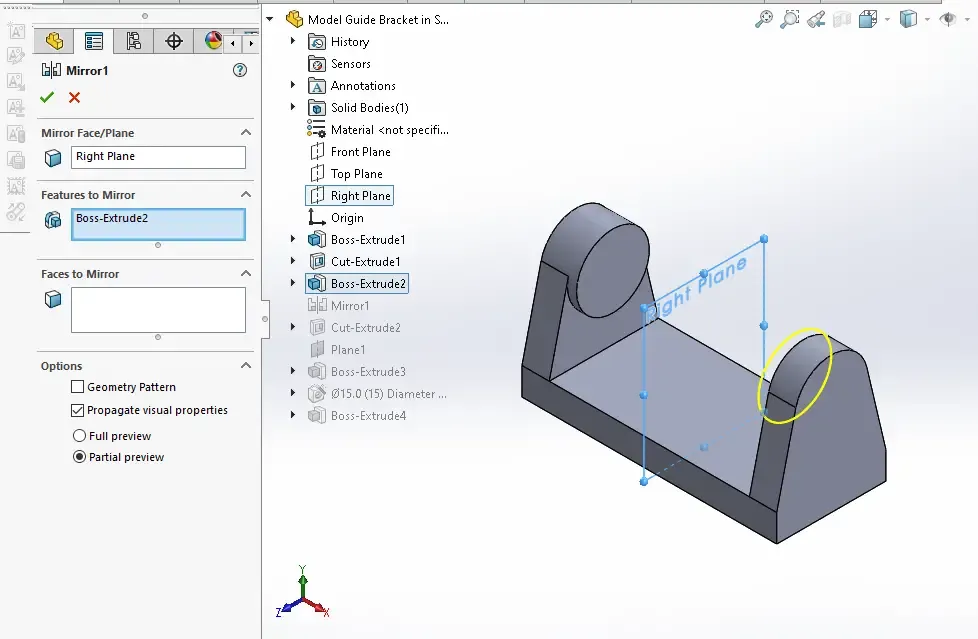Solidworks Bracket Model Tutorial Model Guide Bracket in SolidWorks | PeakD