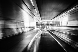 Seven Day Black And White Challenge Day 3 for Week 2: "Quick snap while in a walkalator"