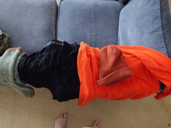 Going on a hike through the snow covered woods