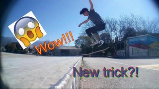 New trick!! 50-50 grind fs pop shuv out
