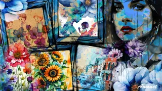 Blue, flowers and a heart ❤️ Amonet (EN-ES)