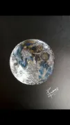 Drawing of the Full Moon of Artemis II [ENG-ESP]