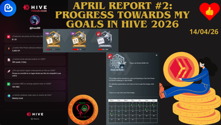 April Report #2: Progress towards my goals in Hive 2026 (07/04/26). [Eng/Esp]