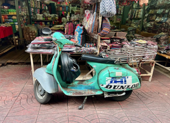 A Rare Find on the Streets of Bangkok: The Classic Scooter and Motorbike