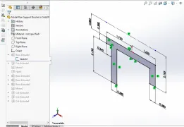 Model Rear Support Bracket in SolidWorks