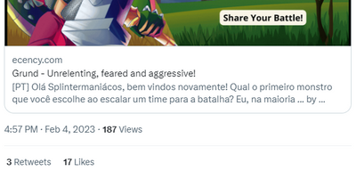 Exemplo de Twitter com engajamento.