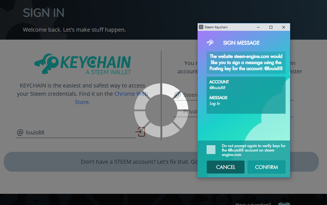 Login mit Key Chain