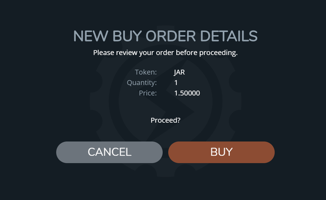 Token Kauf Bestätigung
