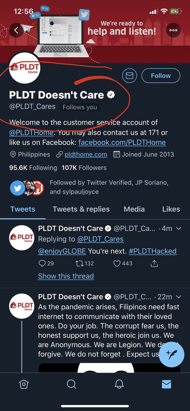 PLDT Doesn't Care Twitter Hacked