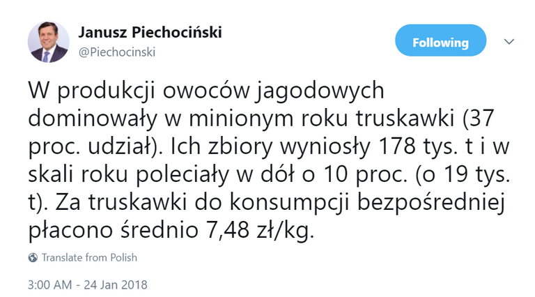 Janusz Piechociński na dziś