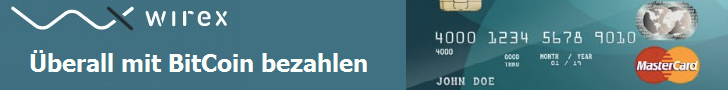 Auf Wirex anmelden und überall anonym mit BitCoin bezahlen