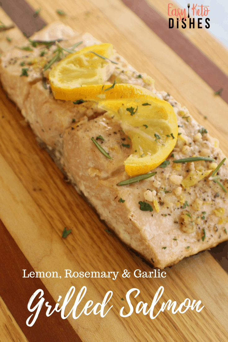 Need a light, tasty dish for when it’s hot outside? Try this moist, flaky, grilled salmon with lemon, rosemary and garlic!