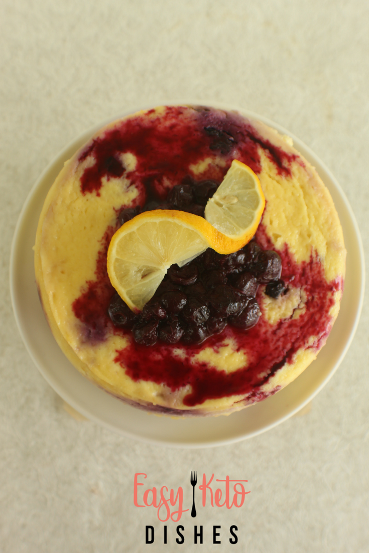 Rich, creamy and full of lemony flavor, this Instant Pot lemon blueberry cheesecake will have your tastebuds singing! Keep your fat, protein, and carbs all in a good balance, too!