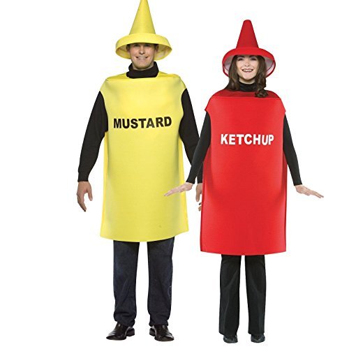 Adult Ketchup & Mustard Couples Costume - One-Size