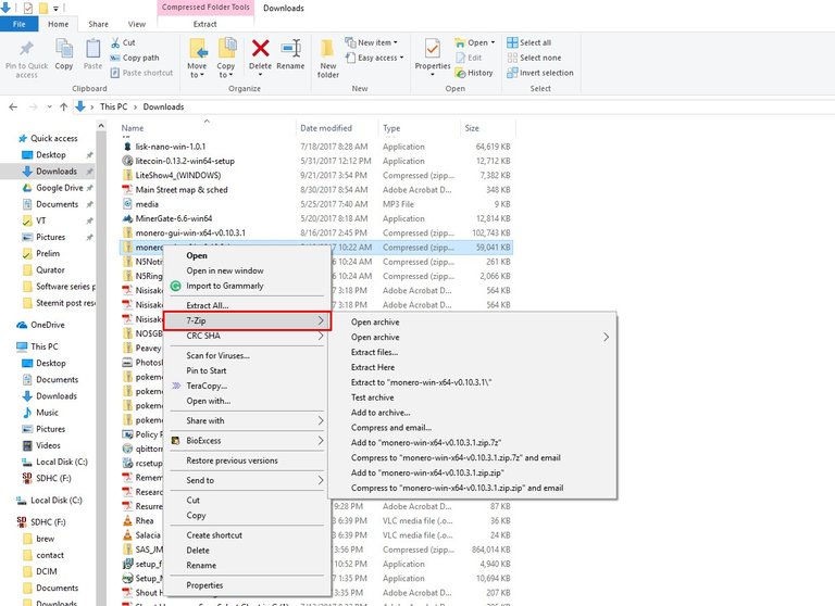 7zip menu
