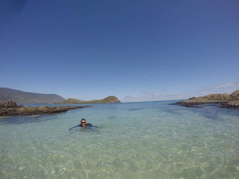 swiming in the bay