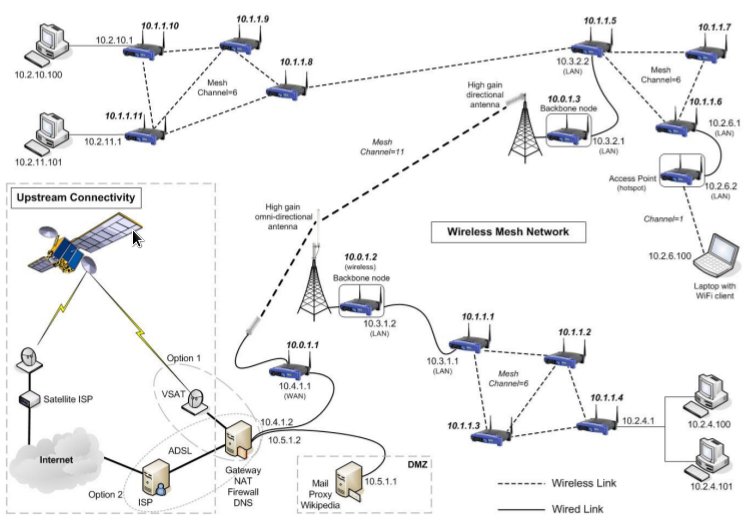 Example wireless mesh nework.