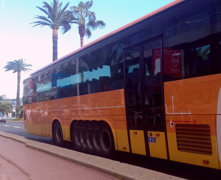 special stretched public bus