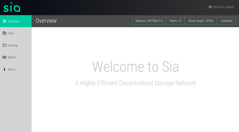 Sia's Interface