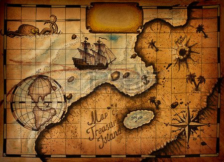 treasure island map, royalty free image