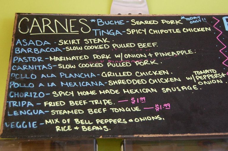 taco menu