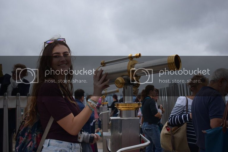 Emma enjoying the telescope