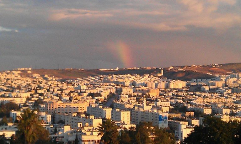 Tunis sunrise rainbow