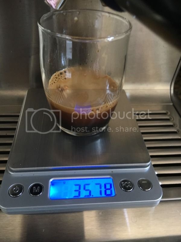 image of weighed espresso