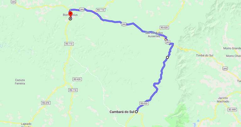 Cambara to Bom Jesus